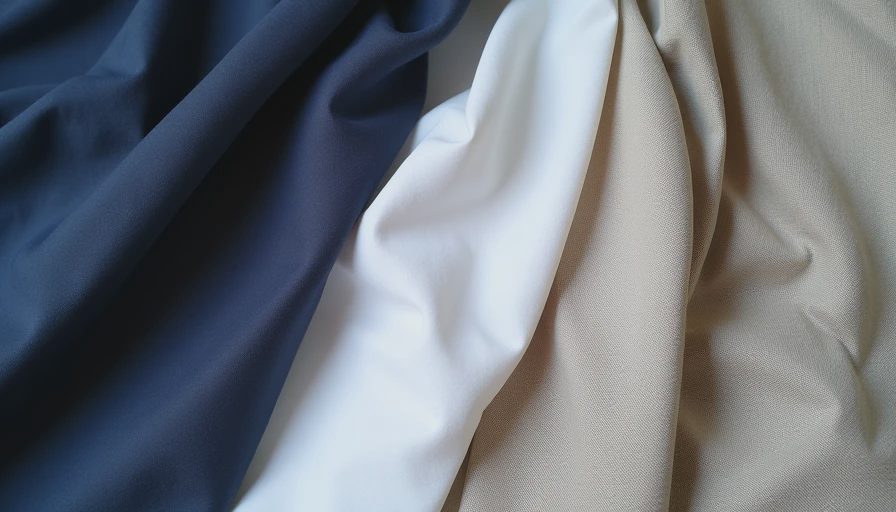 Detail of breathable summer fabrics for office attire