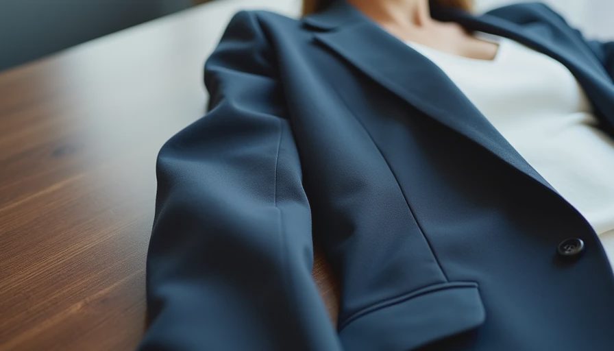 Detail of reliable blazer and shell combination for professional meetings