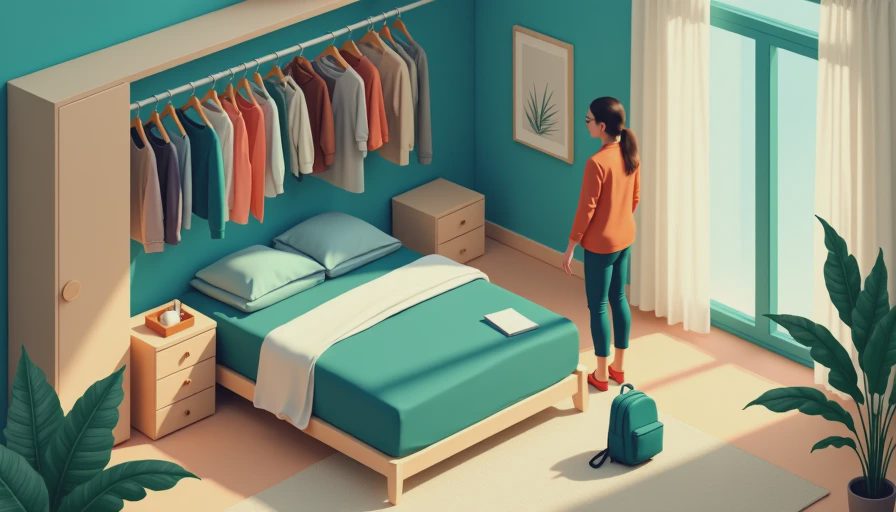 Visual context for capsule wardrobe for working mom