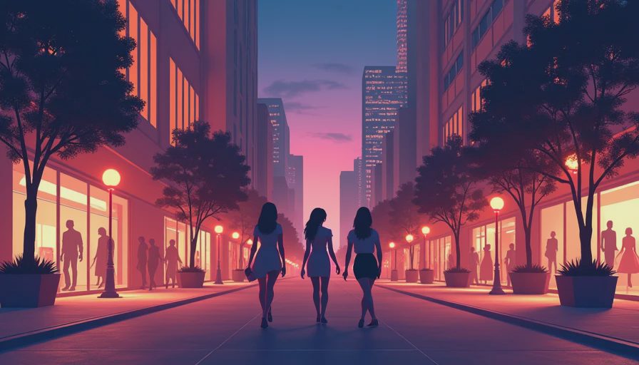 Illustration for business casual dresses for women